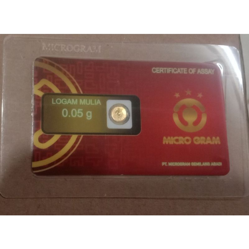 MICROGRAM EMAS MINI 0.05 GRAM LOGAM MULIA 24 KARAT DIJAMIN ASLI