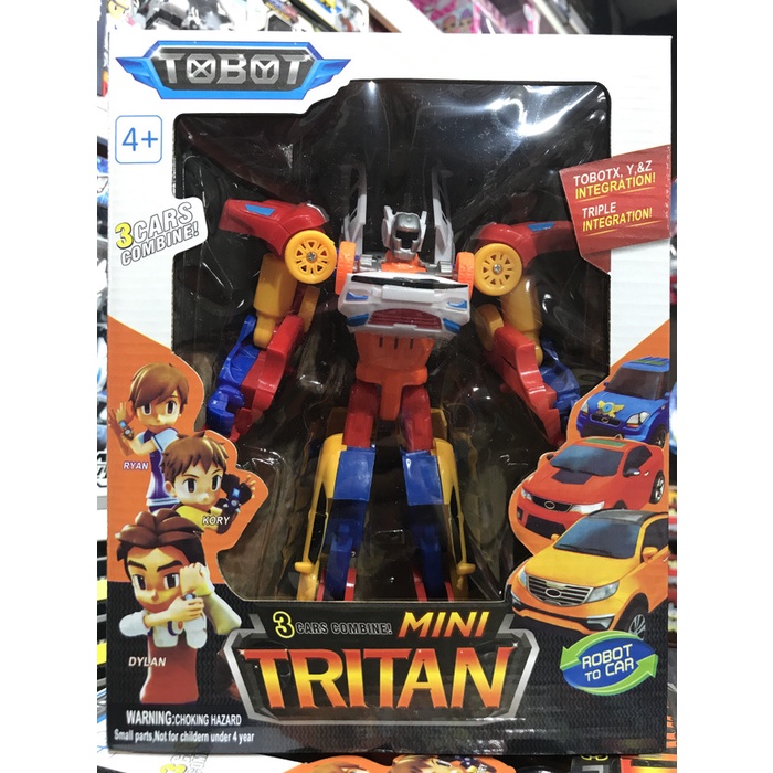 TOBOT MINI TRITAN XYZ 3 MOBIL GABUNG - TOBOT TRITAN MAINAN ROBOT MURAH