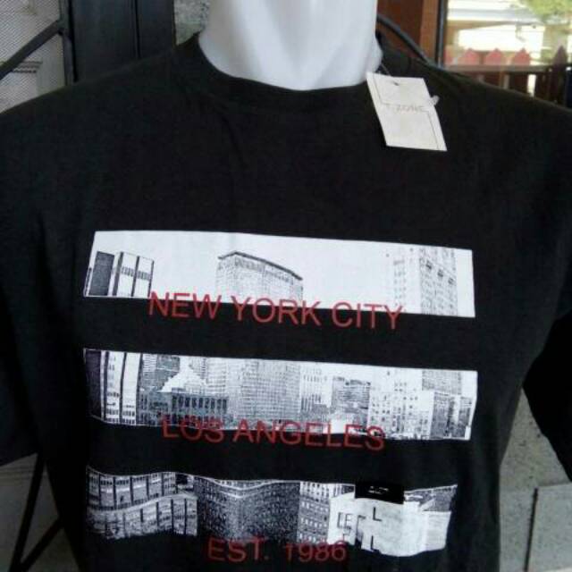 Kaos oblong polos cowo pria motif branded T-zone