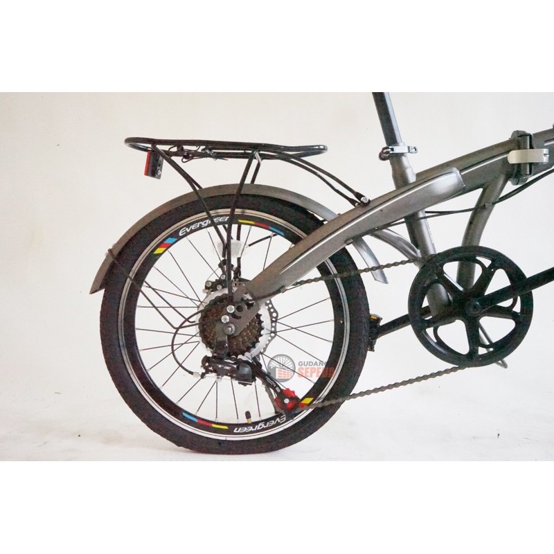 Khusus Expedisi Sepeda Lipat Evergreen 20 Double Discbrake Cakram Import Taiwan bisa COD gudang foldingbike-6