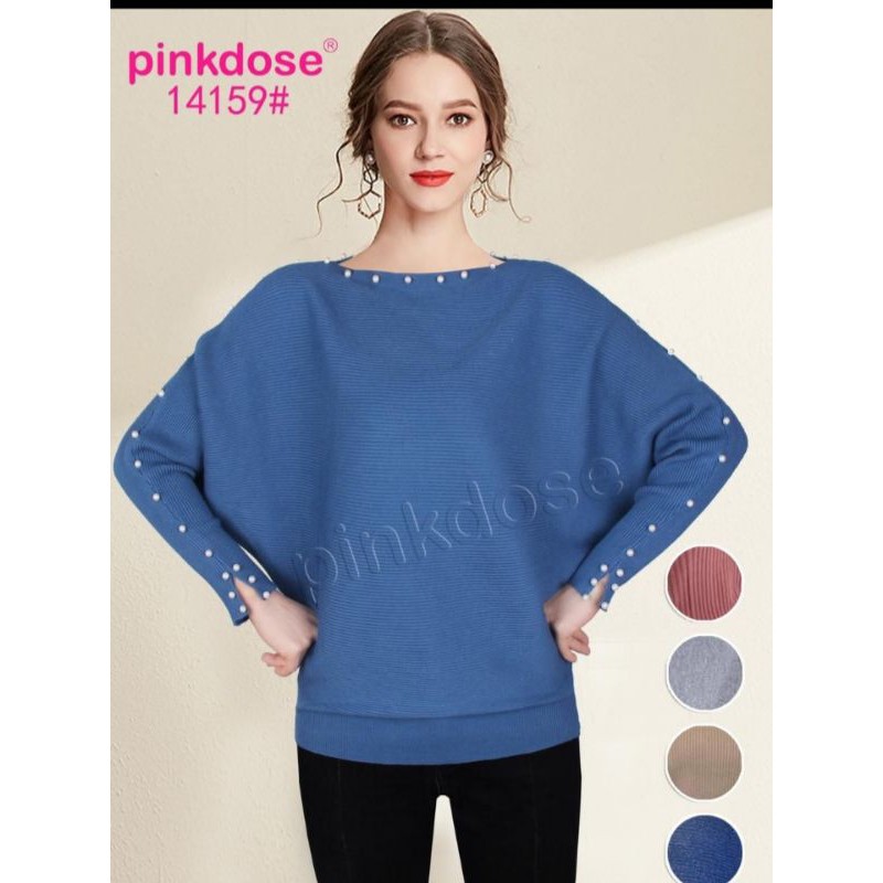 atasan rajut batwing pinkdose original