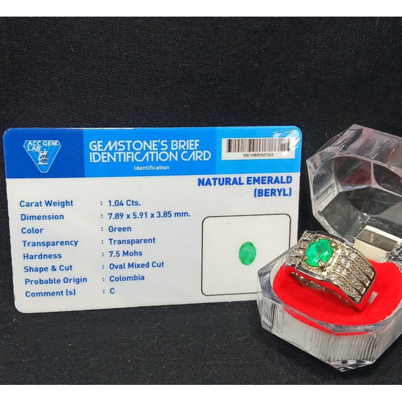 BATU ZAMBRUD COLOMBIA BERSERIKAT MEMO ASLI NATURAL