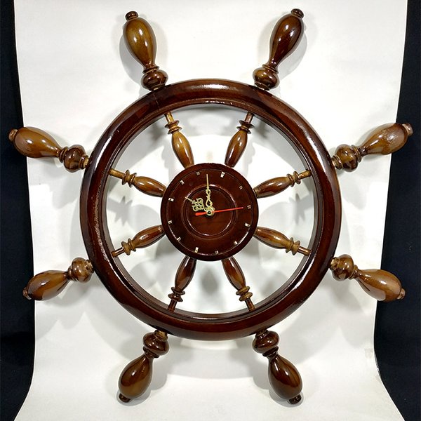 Jam Dinding Kayu Jati Model Nahkoda Ukuran Besar