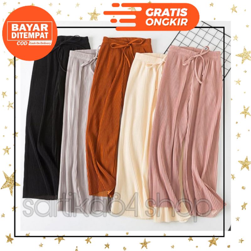 Kulot plisket tali lidi celana kulot plisket lidi murah