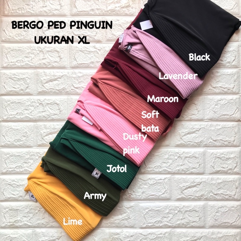 HIJAB JILBAB BERGO PED PINGUIN UKURAN L Dan XL