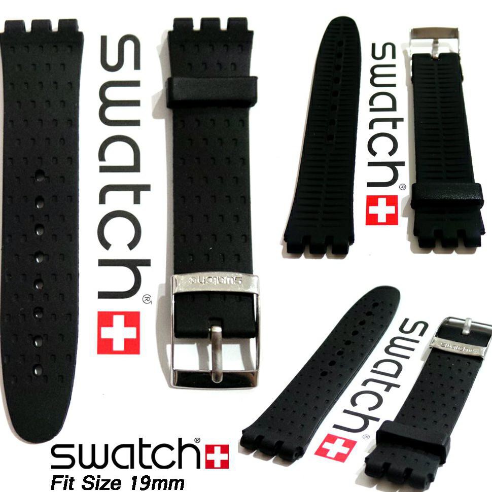 TERLARIS Strap Swatch Hitam 19mm - Irony Diaphane Chrono New Gent