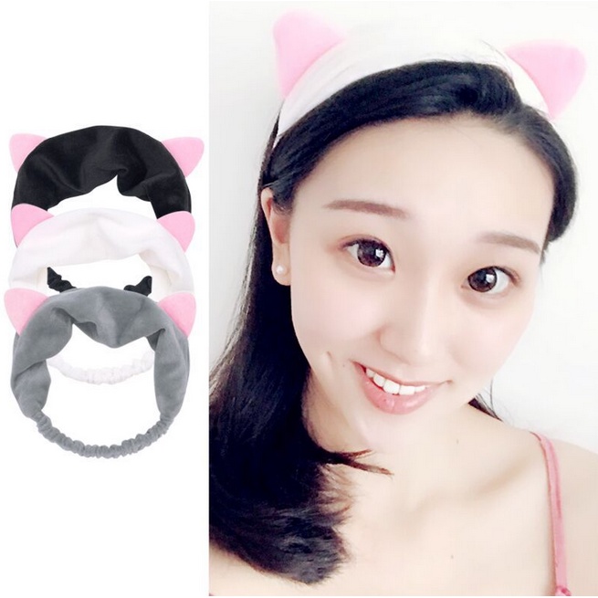 BANDANA BANDO MANDI WANITA BANDO MANDI MOTIF TELINGA KUCING AKSESORIS RAMBUT WANITA KOREA MX2329