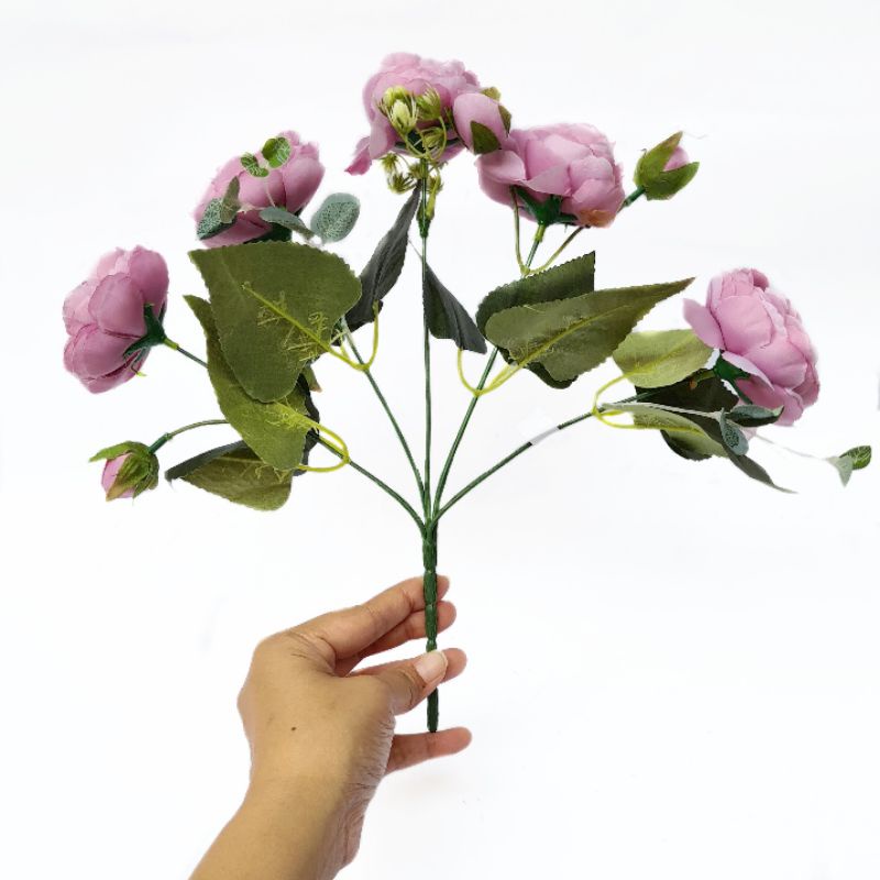 AF56 Bunga Mawar Peony Artificial Flower Bouquet Rose Wedding Decoration