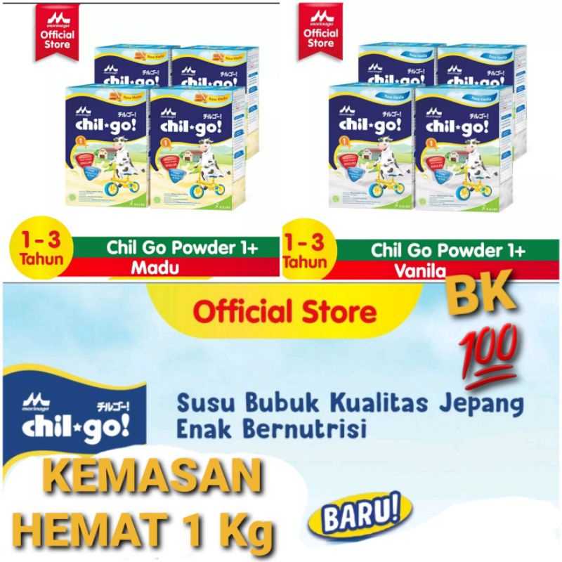 CHILGO PODWER 1+ MADU / VANILA 1000 Gr Susu Pertumbuhan Untuk Anak Usia 1 - 3 Tahun