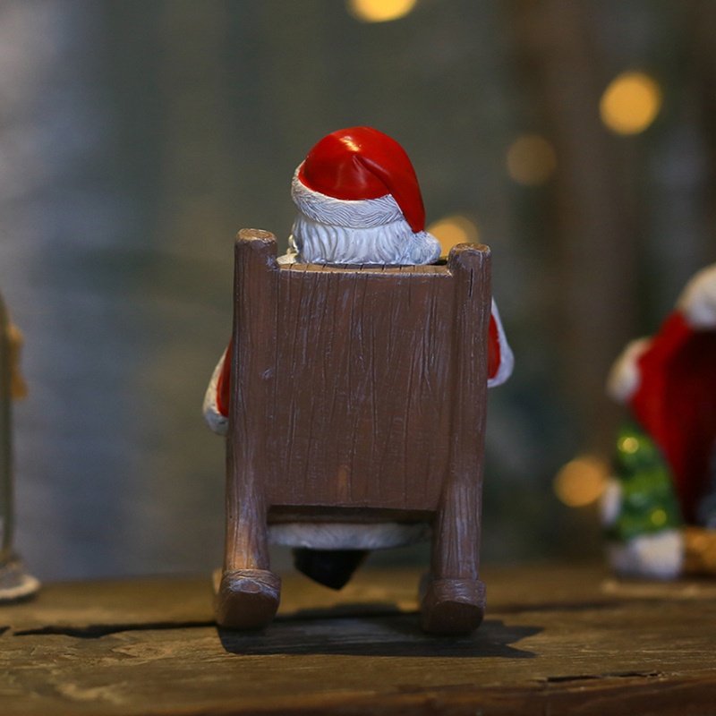 Ornamen Kursi Goyang Desain Kartun Santa Claus Bahan Resin Untuk Natal