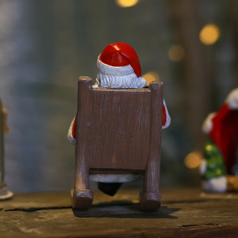 Ornamen Kursi Goyang Desain Kartun Santa Claus Bahan Resin Untuk Natal