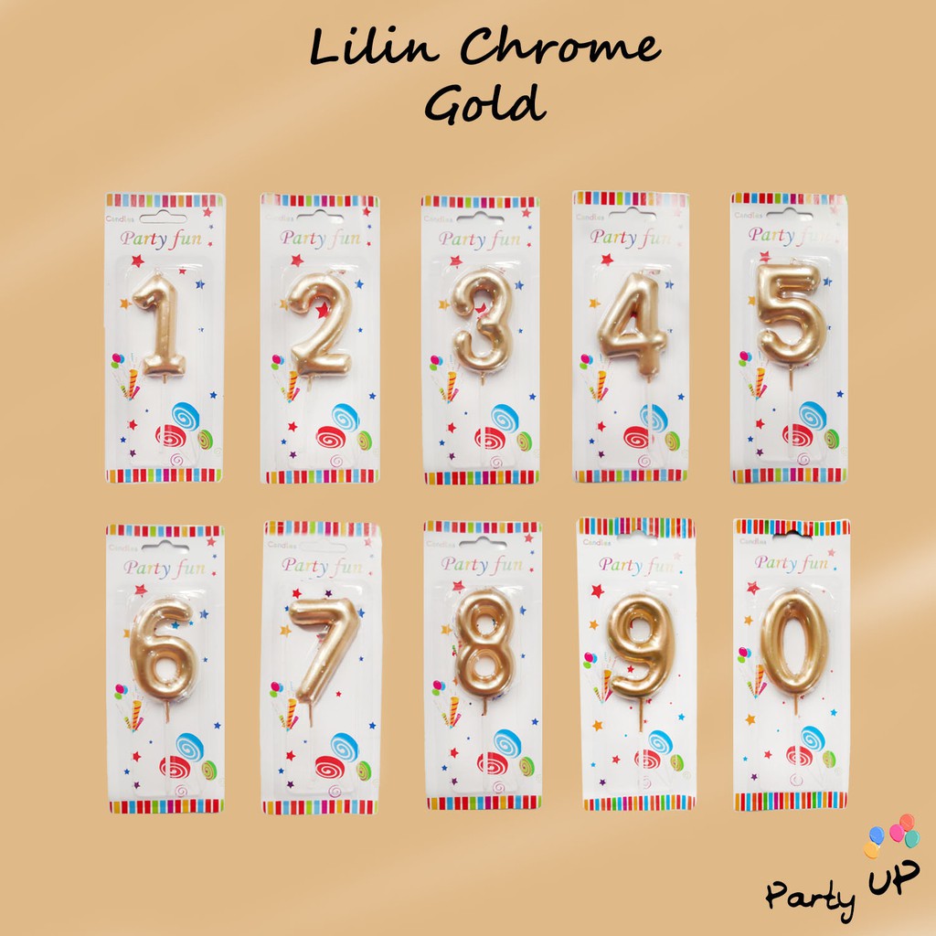[Ecer] Lilin Angka Chrome / Chrome Candle