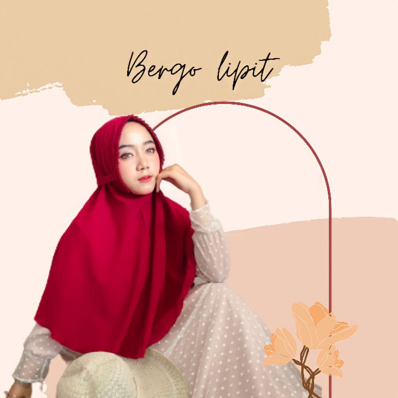 jilbab bergo maryam lipit diamond non pet tali / bergo instan lipit gerigi rempel