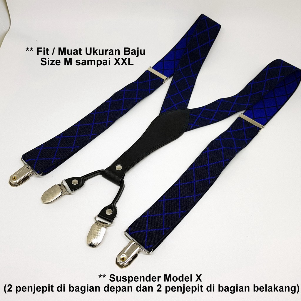 Suspender Bretel Tali Jojon Dewasa Motif Model X - Fit to XXL - Grade B