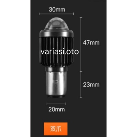 Lampu Sorot Depan Motor LED H4 & H6=BA20D & P15D 6000LM 2 Cahaya 6000KDan 3000K-H6=BA20D