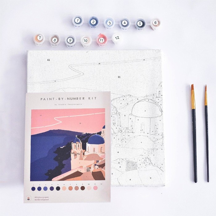 

(TERLARIS) Sunset in greece painting kit / Paint by number kit - Sunset In Greec, Standard