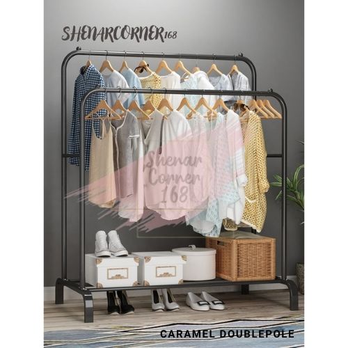 SHENAR GANTUNGAN BAJU /STAND HANGER/ BIG DOUBLE STAND HANGER MULIG / RAK GANTUNG BAJU GAWANGAN JEMURAN STAND HANGER DOUBLE, SHENARCORNER168