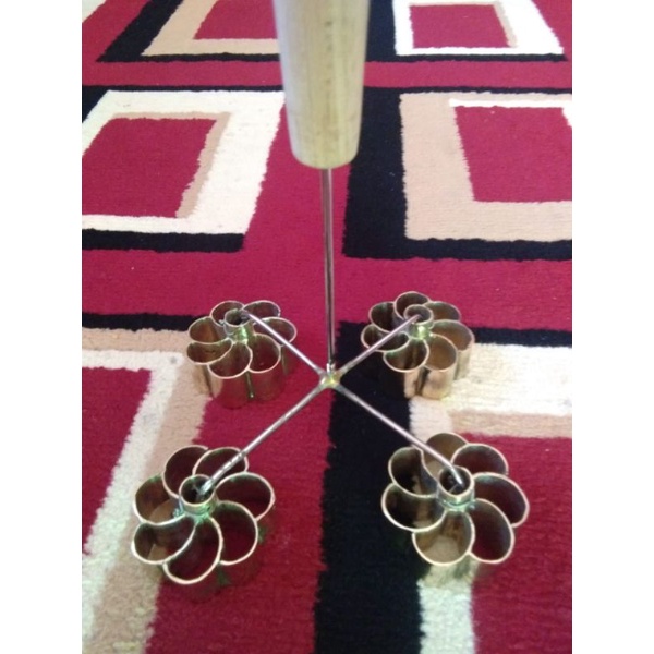 Cetakan Kembang Goyang Kuningan Gandeng 4 (6cm)