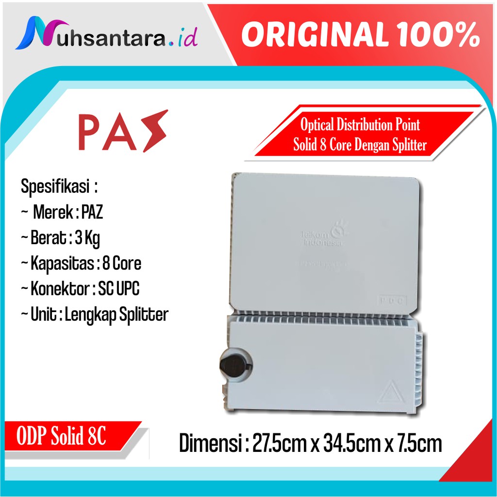 ODP Optical Distribution Point Solid Kapasitas 8 Core Brand PAZ