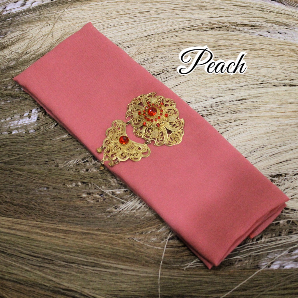 Selendang Sifon Hycon | Selendang Bali | Senteng-Peach