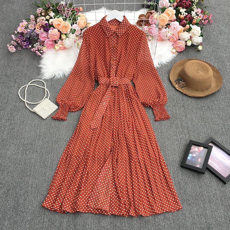 [COD] LB - Dress fashion motif polkadot / Dress formal motif polkadot / Korean polka dress / D122