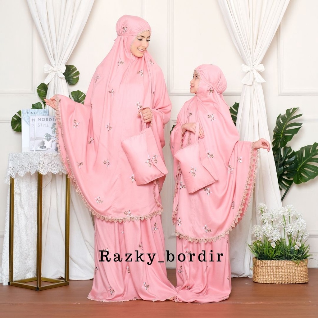 Mukena Couple Ibu Dan Anak Motif Fatimah Series