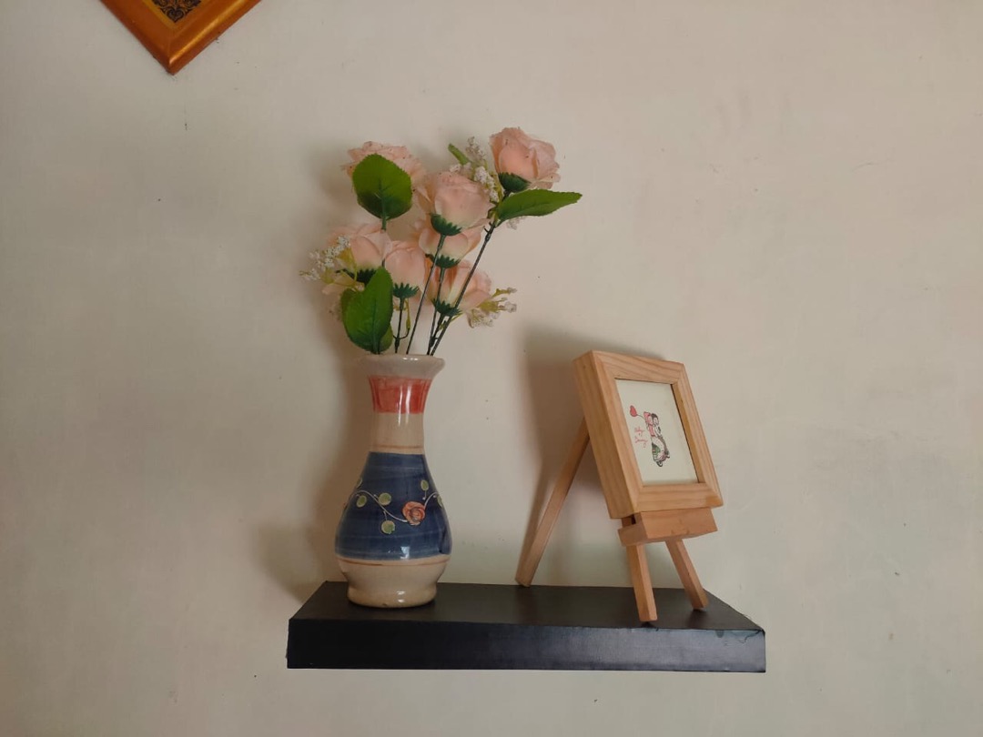 [tanpa Bor] Ambalan Rak Dinding Gantung . Uk Panjang 40,40cm X Lebar 15cm