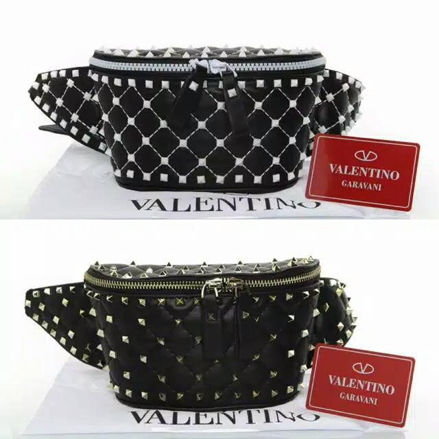 Valentino Rockstud Spike Quilted Belt Bag 628# Seprem Authentic