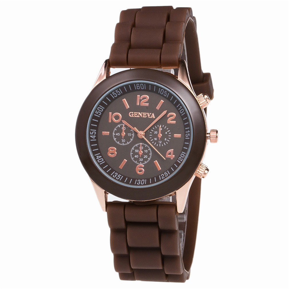 (COD)Dikirim Dari Jakarta - BAYAR DITEMPAT Jam Tangan Geneva Unisex Rubber Jam Fashion Murah-2