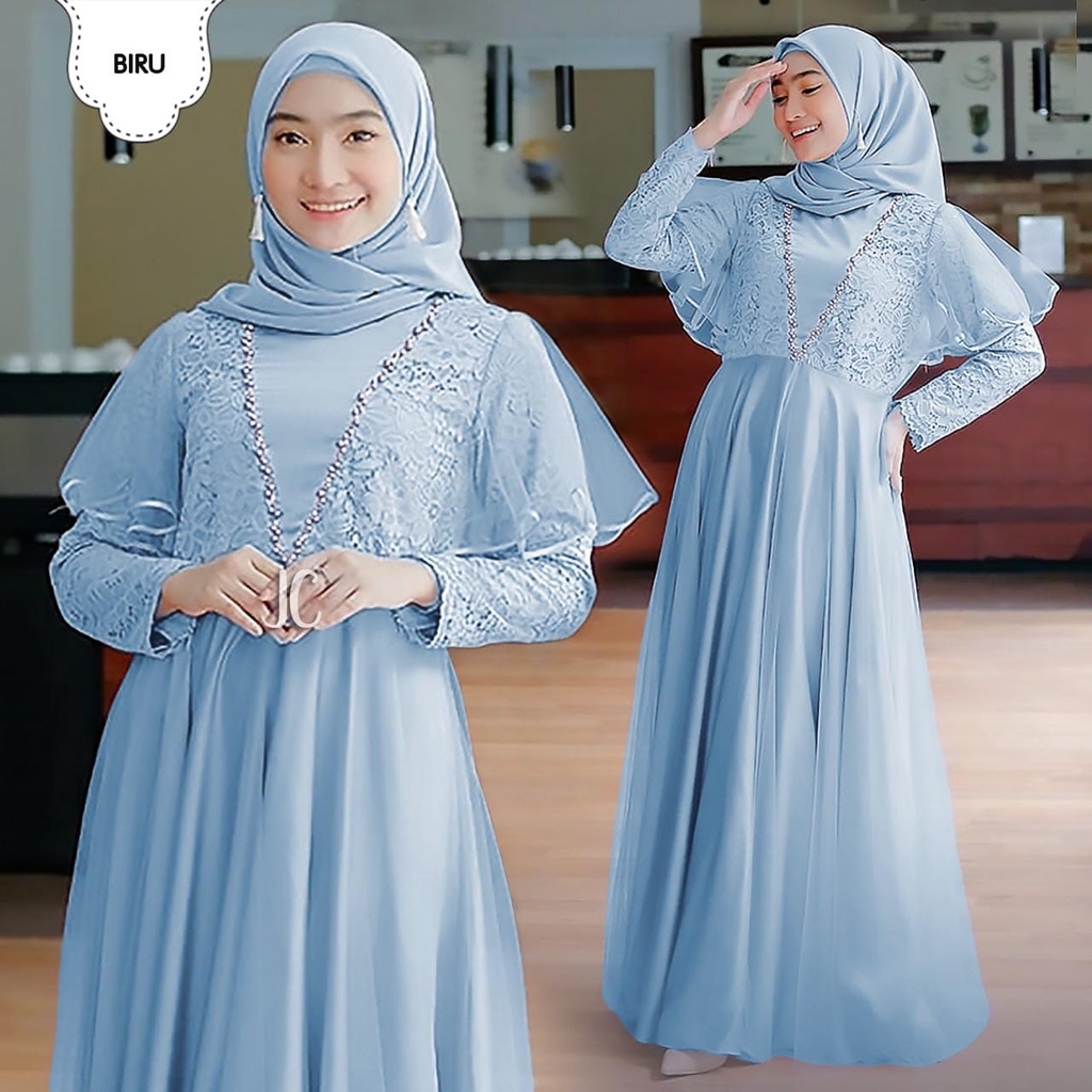 PCS MAXY BALQIS 3 UKURAN L XL XXL FASHION PAKAIAN WANITA GAMIS DRESS MAXI BAHAN BRUKAT JC