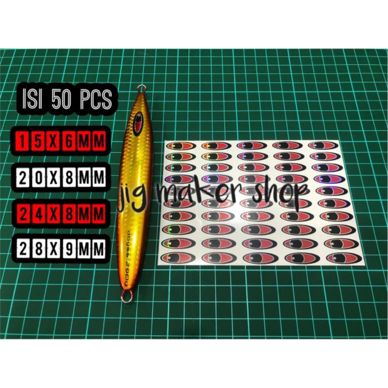 

sticker mata ikan 2D hologram, SFC, isi 50 pcs