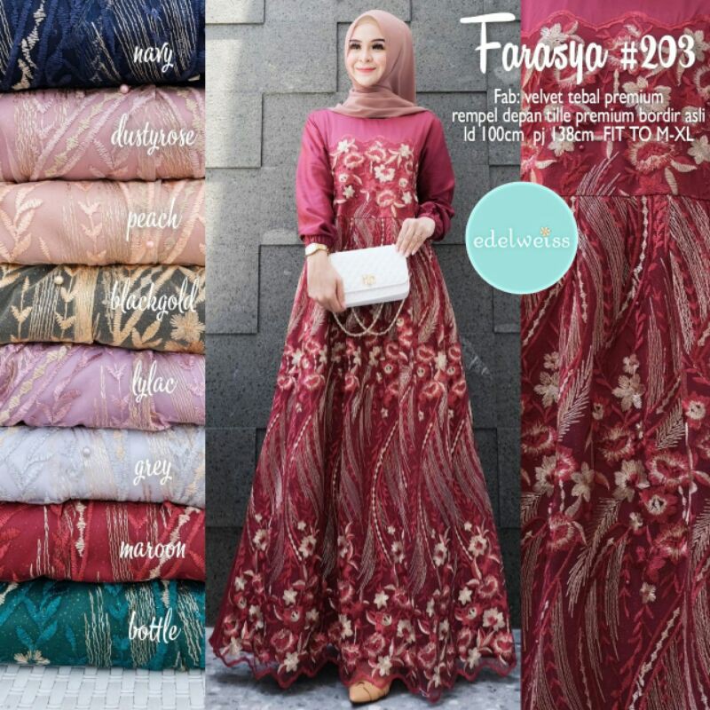 EDELWEISS Farasya #203 Dress brokat bridal tile mewah cantik terbaru fashion kebaya modern kekinian