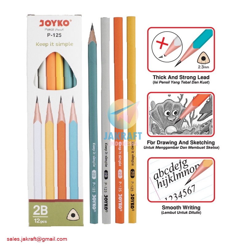 

(12 Pcs) Pensil Tulis Kayu 2B Segitiga JOYKO P-125 Warna Morandi Triangle Pencil Serbaguna Murah Banget Berkualitas Ujian