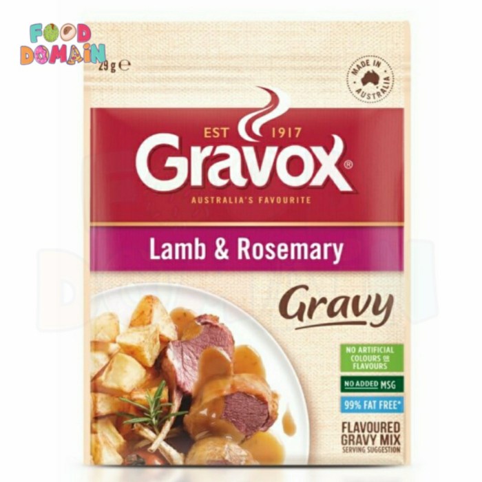 

Gravox Lamb & Rosemary Gravy Flavoured Gravy Mix 29gr