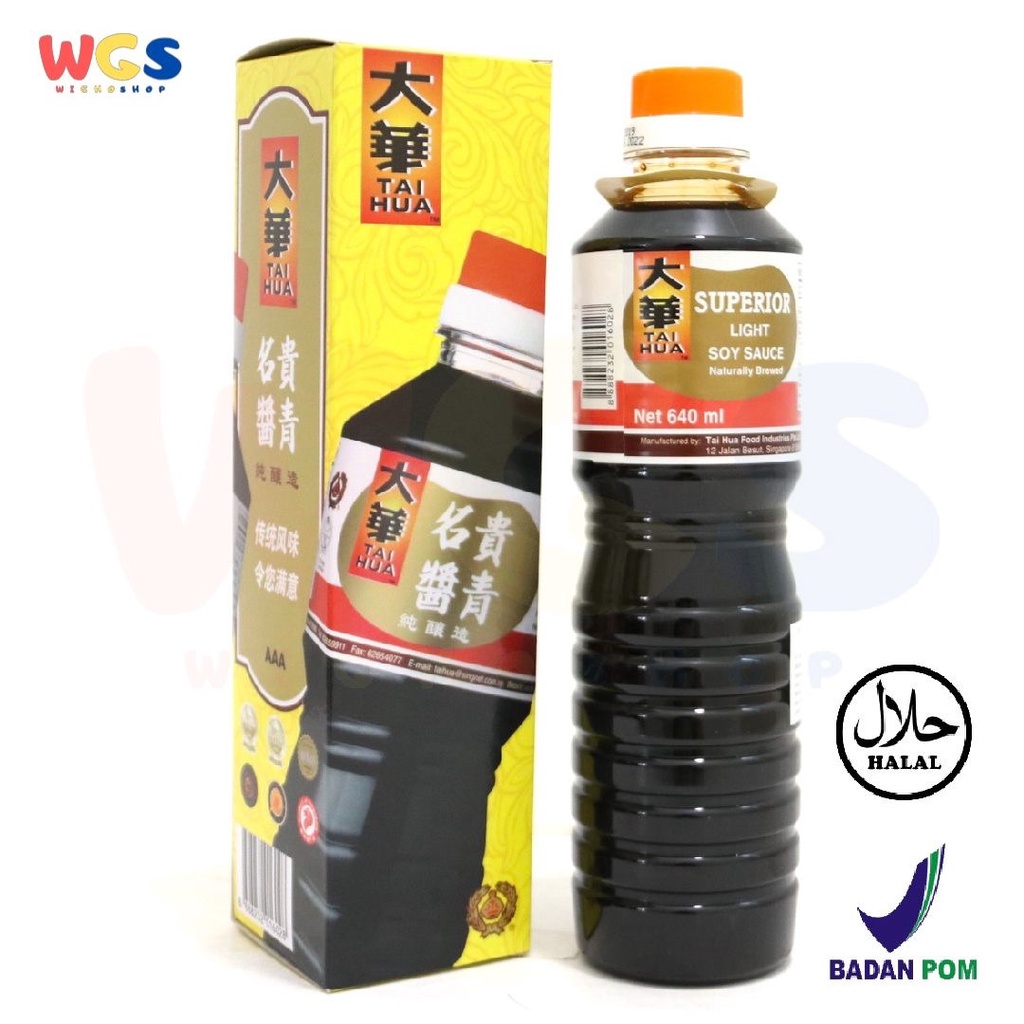 Tai Hua Superior Light Soy Sauce Naturally Brewed 640 ml - Kecap Asin