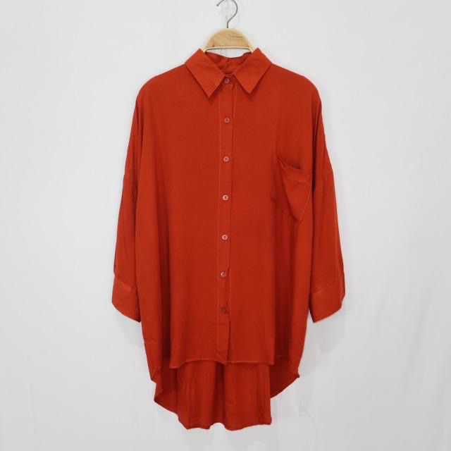 Tq88indonesia  Fashion Kemeja Polos Wanita Lengan Panjang / Kem KORA RAYON DIAMOND OVERSIZE XXL LONG SHIRT  / Kemeja Cewek / Kemeja Wanita/ Kemeja Santai Cewek / Kem Polos / Kemeja Kekinian / Ootd
