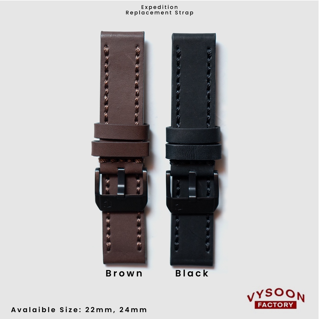 Strap Tali Kulit Jam Tangan Expedition AC Original 22mm 24mm Original