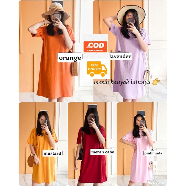 DRESS NEUSI POLOS /DRESS WANITA NEUSI/DRESS OVERSIZE