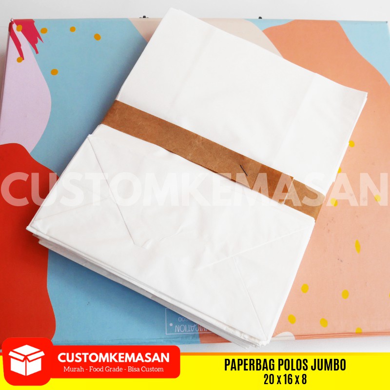 Kantong kertas polos jumbo, paper bag polos jumbo, Kantong Kertas Fried Chicken