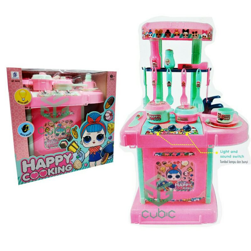 ( BISA COD ) MAINAN ANAK ALAT MASAK DAPUR SET - KITCHEN SET HAPPY COOKING LOLL SURPRISE BP9632