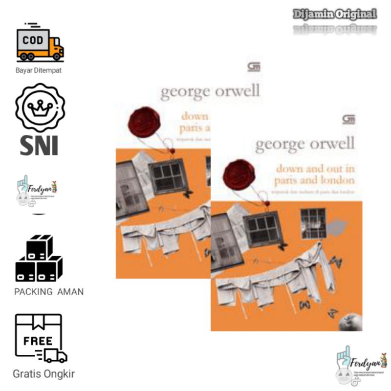 Buku Terpuruk dan Melarat di Paris dan London Down and Out in Paris and London by George orwell buku