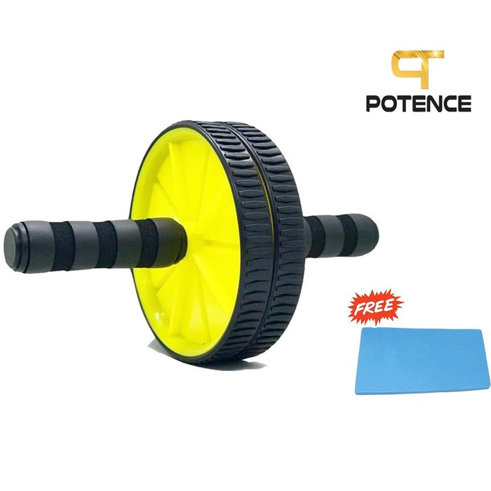 POTENCE AB ROLLER DOUBLE WHEEL WITH MAT / AB WHEEL / ALAT GYM