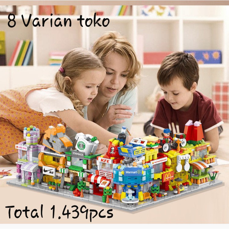 TMA / MAINAN BALOK SUSUN TOKO MODERN 8 IN 1 / BALOK TOKO MODERN