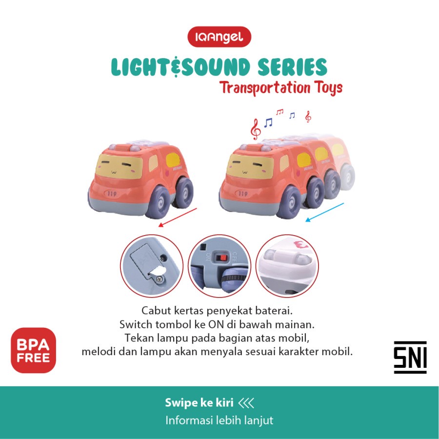 Mainan Bayi / Anak IQAngel Light &amp; Sound Transportation New Bersertifikat SNI