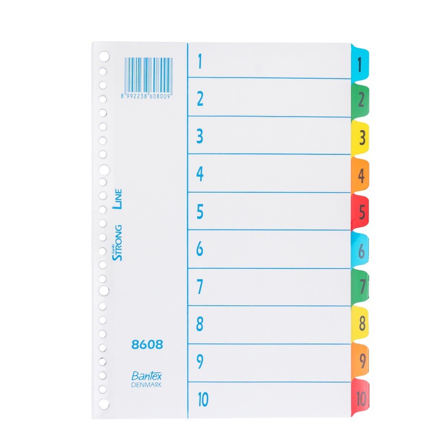 Bantex Index (1-10) 26 Holes For Multiring Binder B5 #8608 00 ( set )