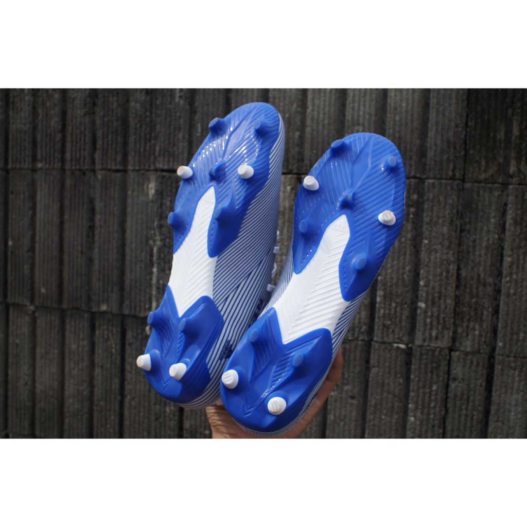 Sepatu Bola Adidas Nemeziz 19.3 FG - White Blue  Original