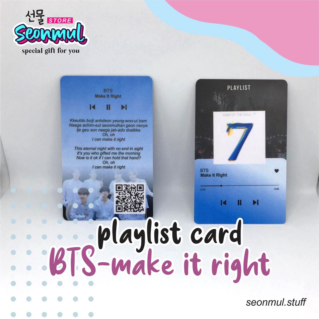 READY STOCK PLAYLIST CARD BTS DYNAMITE BTS-make it right