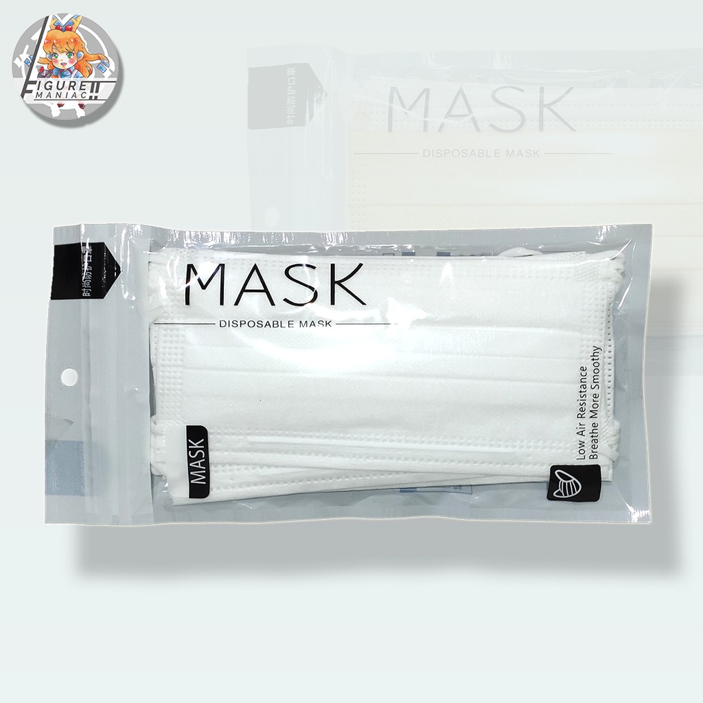 Masker Earloop / Kuping 3ply 3 ply 1 pack isi 10 Premium kemasan