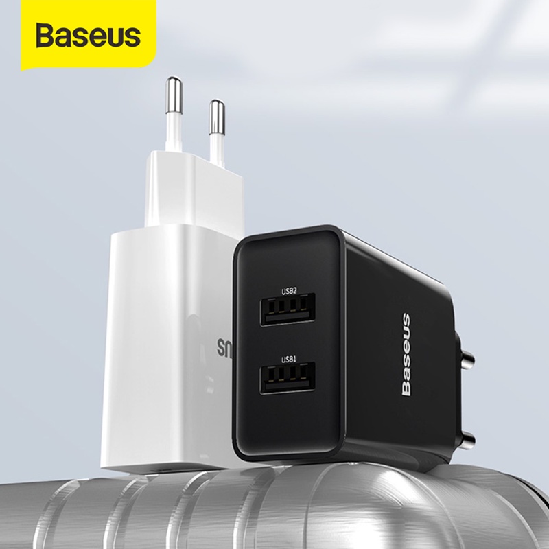 Baseus Kepala Charger Mini Dual USB Charger eu plug charger