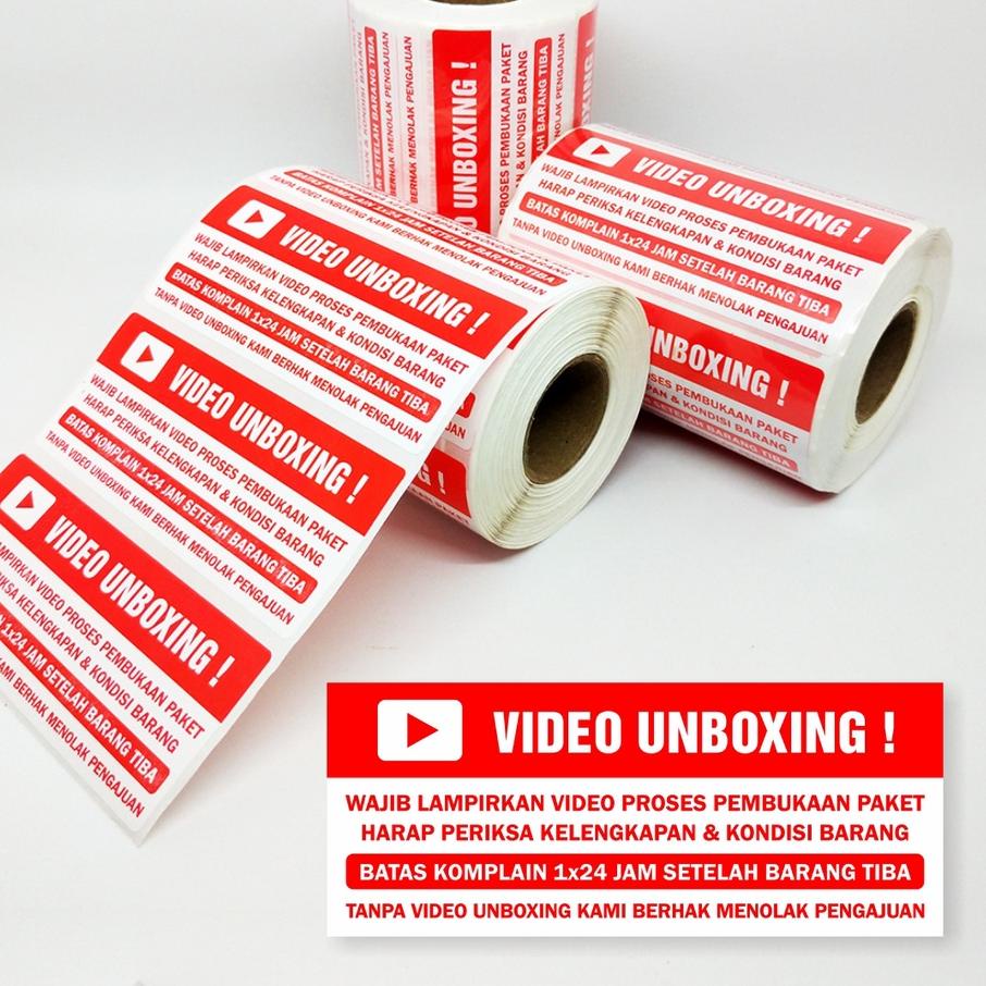 

Baru Sticker Label Wajib Video Unboxing Stiker Pengiriman Paket Online Shop 8,5 x 3,5 cm 1 roll/500 pcs